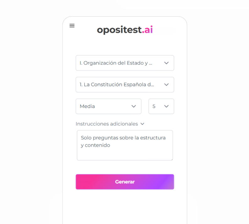 Selecciona parámetros