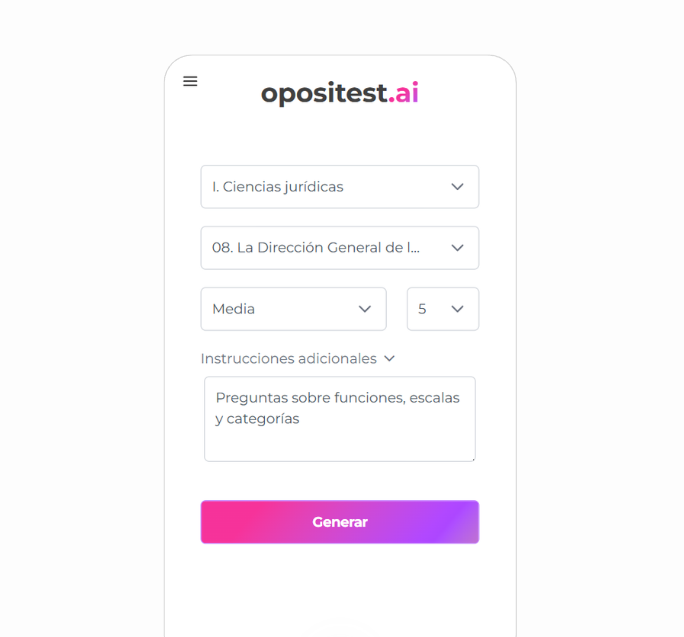 Selecciona parámetros