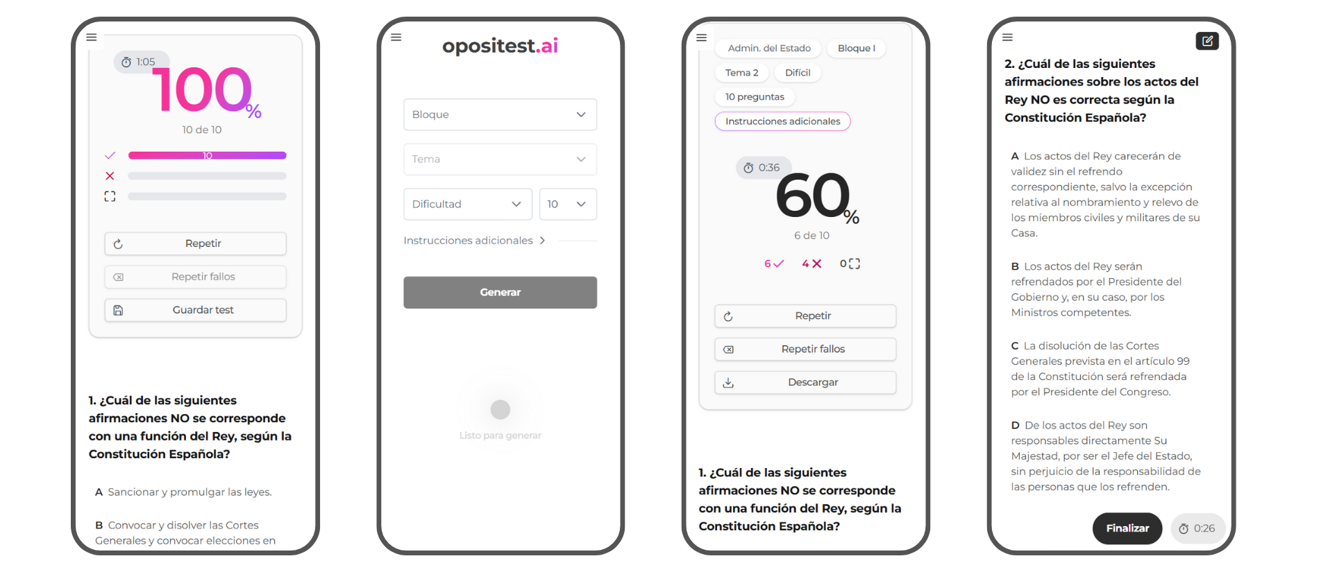 Vista previa del generador de tests de Operario de Prevención y Vigilancia Forestal (GVA)